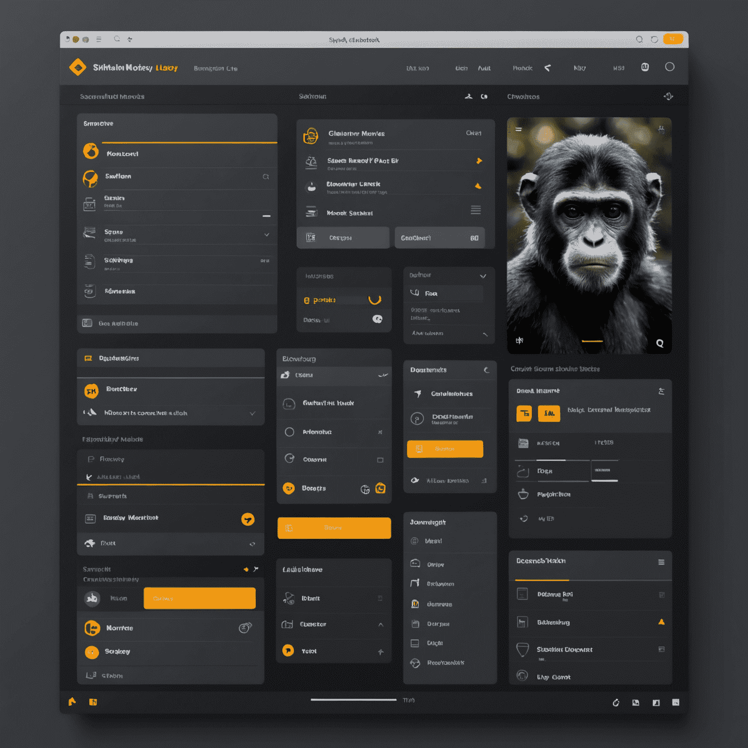 Screenshot of the new SkinsMonkey Si user interface, showing a dark theme with bright accents and clean geometric lines