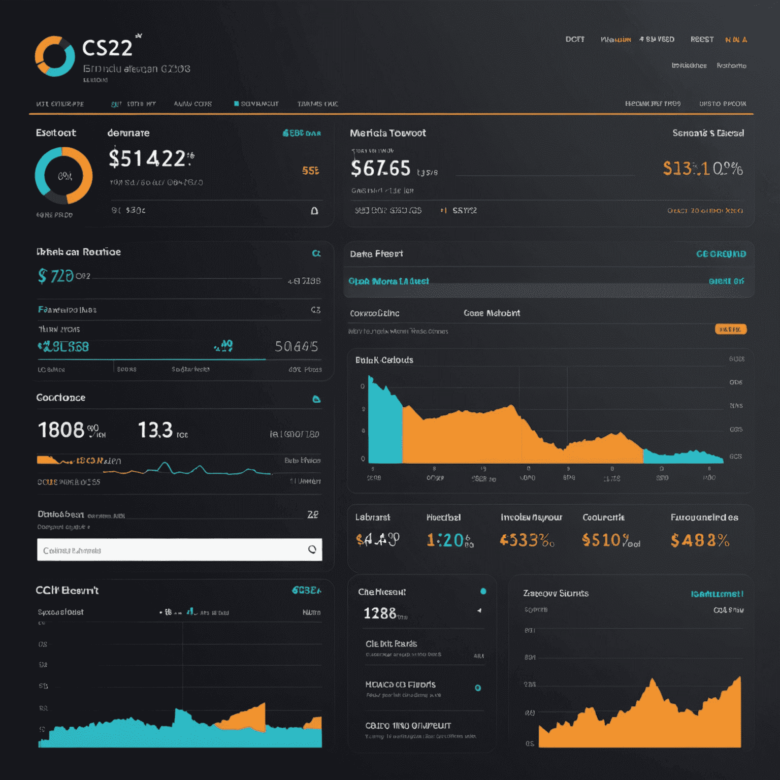 A sleek interface showing CS2 skin price check results, with graphs of price trends and comparisons to similar items