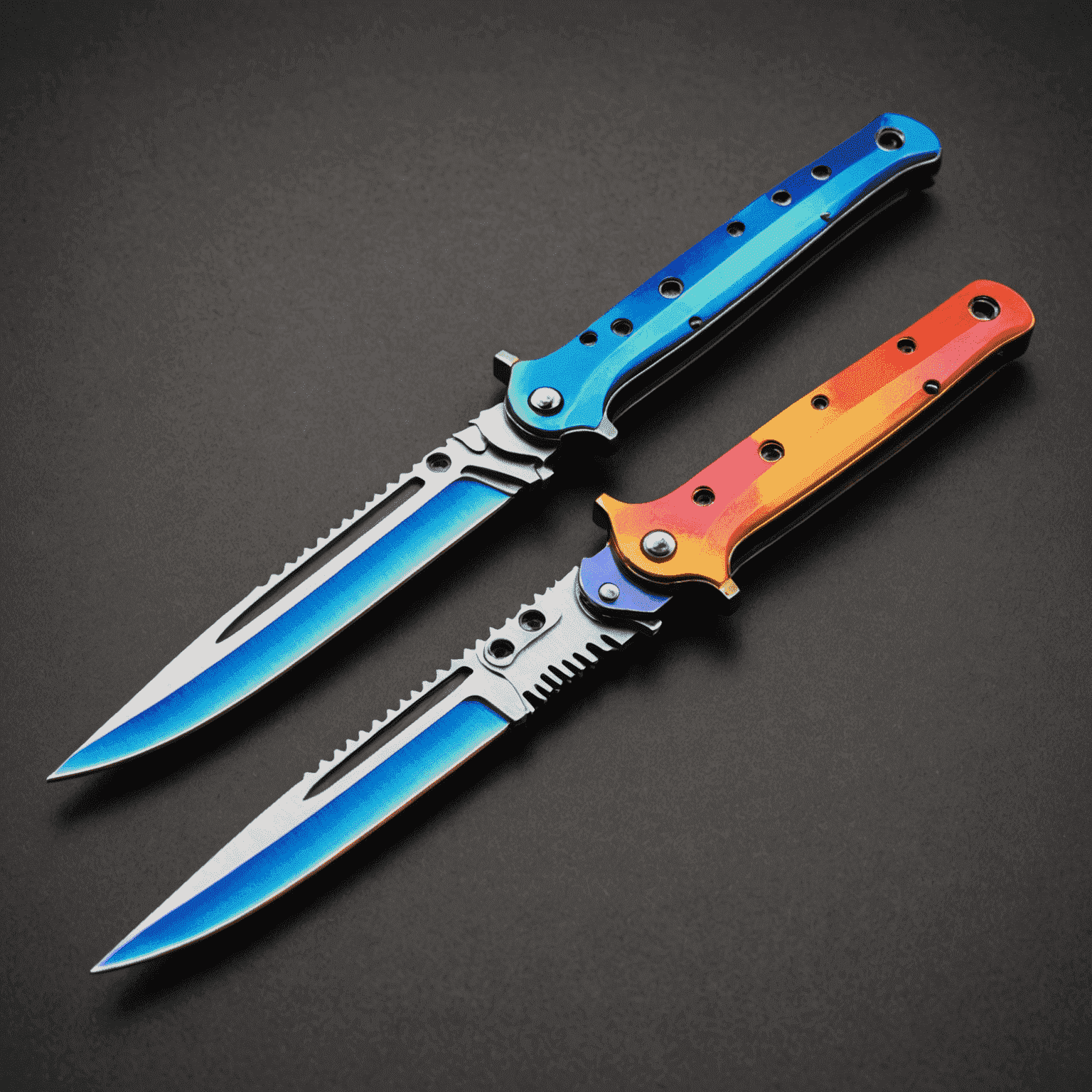Butterfly Knife Fade skin, showing a vibrant gradient of colors on the blade