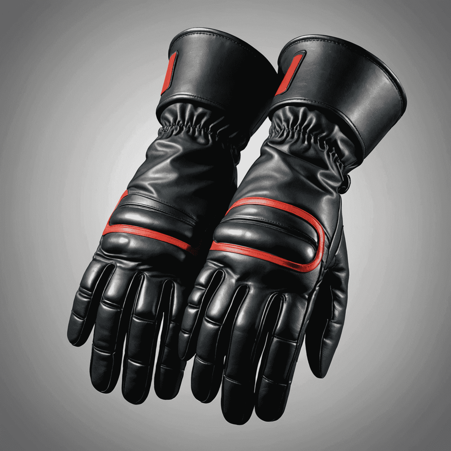 A pair of sleek, black CS2 gloves with red accents, showcasing their rarity and appeal